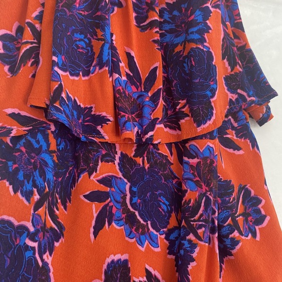 Lovers and Friends Golden Ray Maxi Dress Sz M Orange Blue Floral Wedding Date - Picture 3 of 9